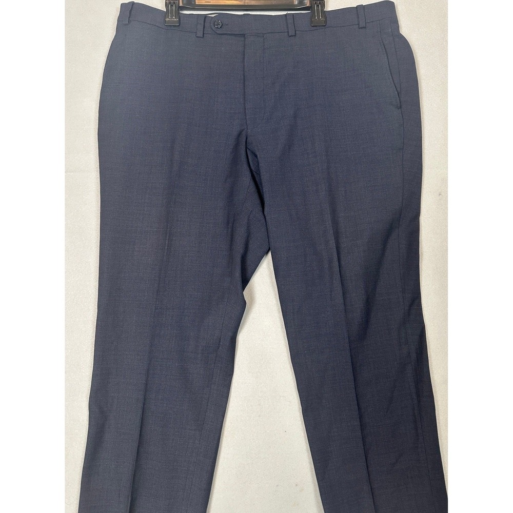 Riviera Jack Victor Traveler Pants Mens 42R Navy Blue Wool Blend Flex Tech Dress